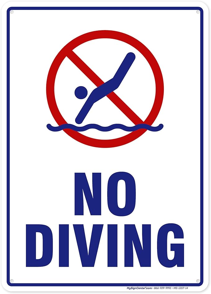 NO DIVING SIGN 10" x 14"