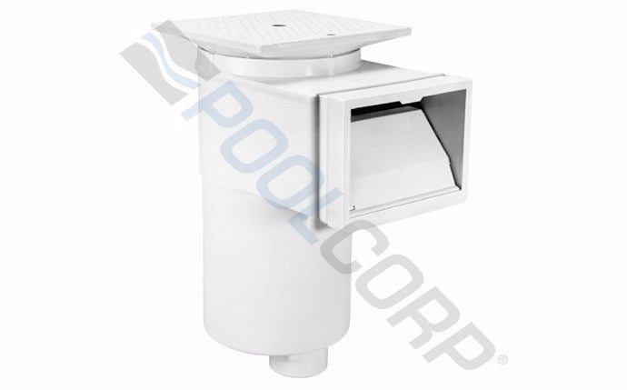 Hayward 1 1/2" FPT White Auto-Skim Vinyl and Fiberglass Pool Skimmer with Square Cover