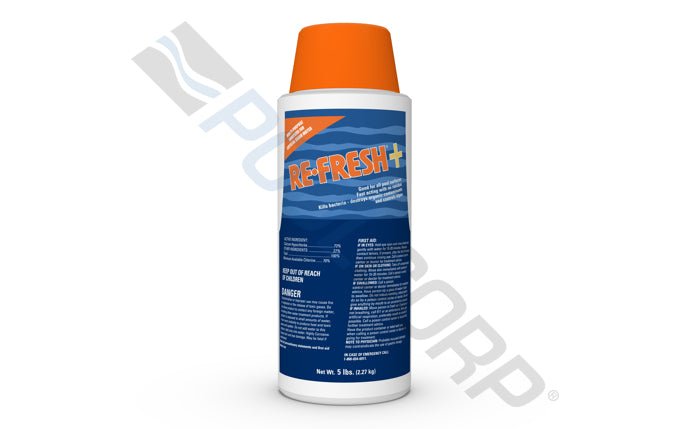 REFRESH + 5 LBS 73% CALCIUM HYPOCHLORITE GRANULAR SHOCK TREATMENT BOTTLE