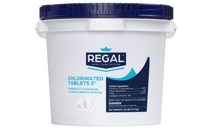 REGAL 3" CHLORINATED TABS 25lbs Unwrapped Pail