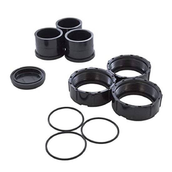 JANDY 2" x 2.5" DRAIN PLUG CAP TEAILPIECE & UNION NUT-SET OF 3