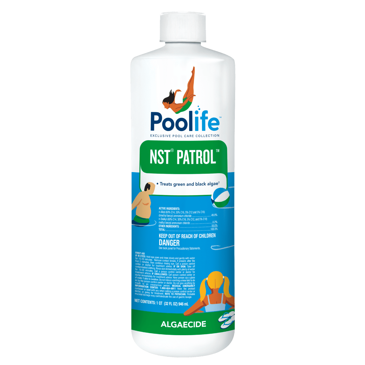POOLIFE NST PATROL ALGAECIDE 1QT (50% QUAT)