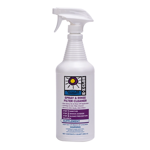 E-Z CLOR SPRAY & RINSE FILTER CLEANER 1QT (CARTRIDGE & DE FILTERS)
