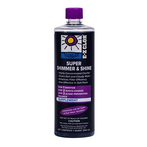 E-Z CLOR SUPER SHIMMER & SHINE 1QT 1oz PER 5K SALT POOLS