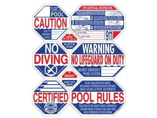 8-IN-1 POOL SAFETY SIGN 40" x 48"