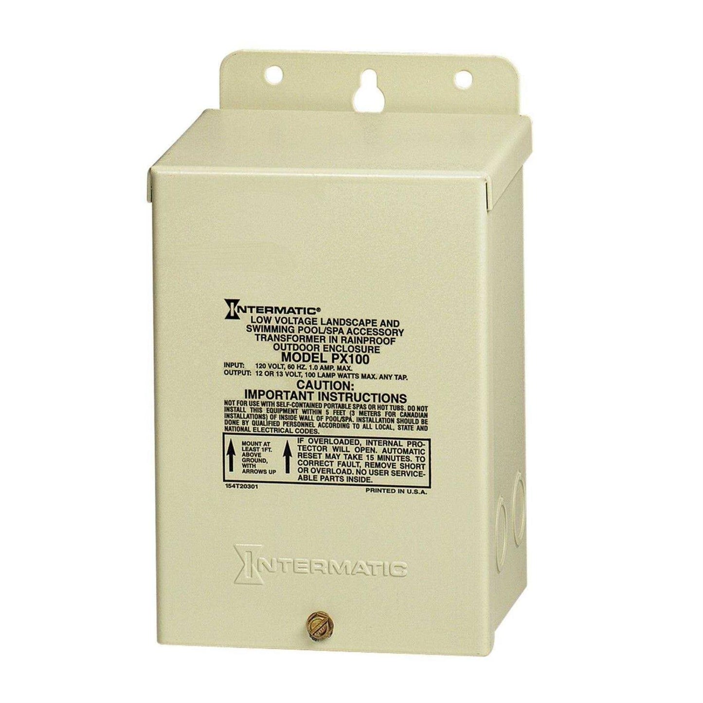 INTERMATIC Beige Steel Enclosure Pool & Spa Safety Transformer 100W 120V