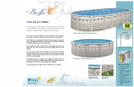 TREVI PACIFIC ABOVE GROUND 52" POOL PACKAGES