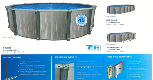 TREVI #211 ABOVE GROUND 52" POOL PACKAGES