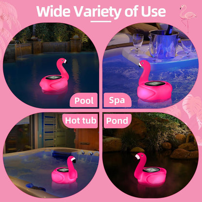 SOLAR LED DIGITAL FLAMINGO THERMOMETER