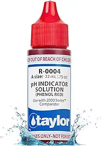 TAYLOR pH INDICATOR SOLUTION PHENOL RED DROPPER BOTTLE