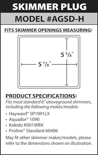 HAYWARD STANDARD SKIMMER WINTER PLUG