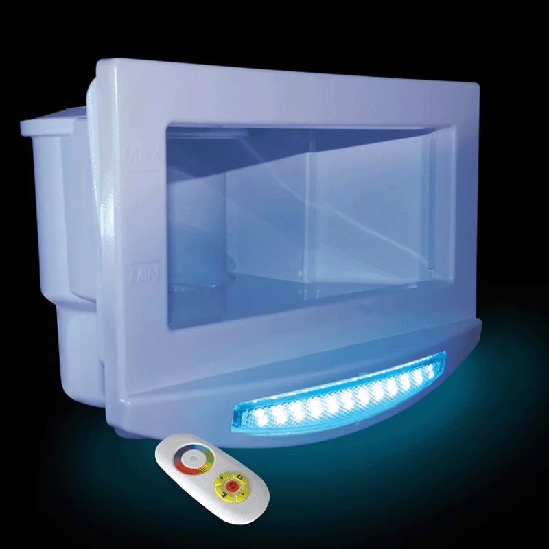 TREVI MULTICOLOR LED WIDEMOUTH SKIMMER PLATE W/REMOTE GREY