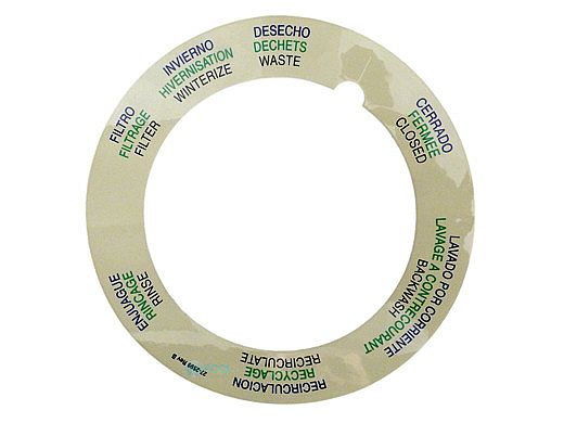 PENTAIR TOP MOUNT VALVE LABEL 272599