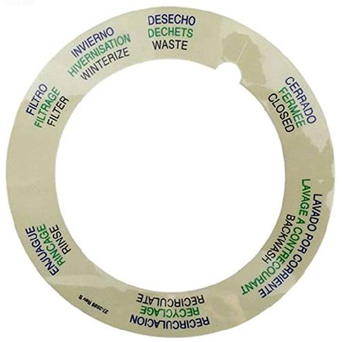 PENTAIR TOP MOUNT VALVE LABEL
