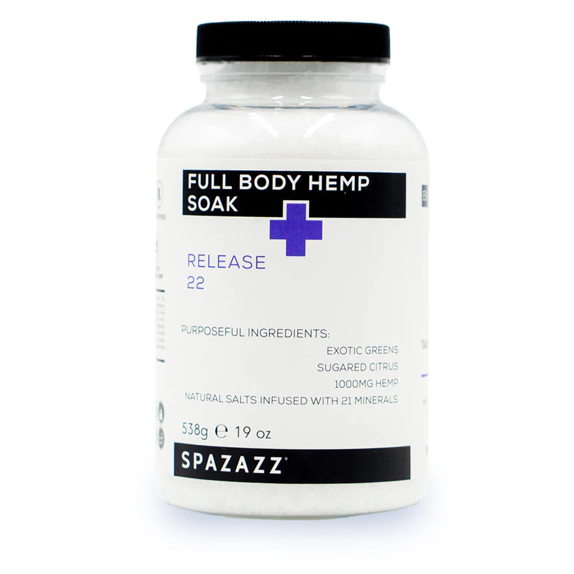 SPAZAZZ- RELEASE 22 - EXOTIC GREENS, SUGARED CITRUS, 1000mg HEMP, NATURAL SALTS FULL BODY HEMP SOAK