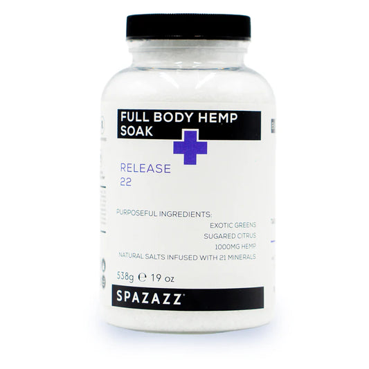 SPAZAZZ- RELEASE 22 - EXOTIC GREENS, SUGARED CITRUS, 1000mg HEMP, NATURAL SALTS FULL BODY HEMP SOAK